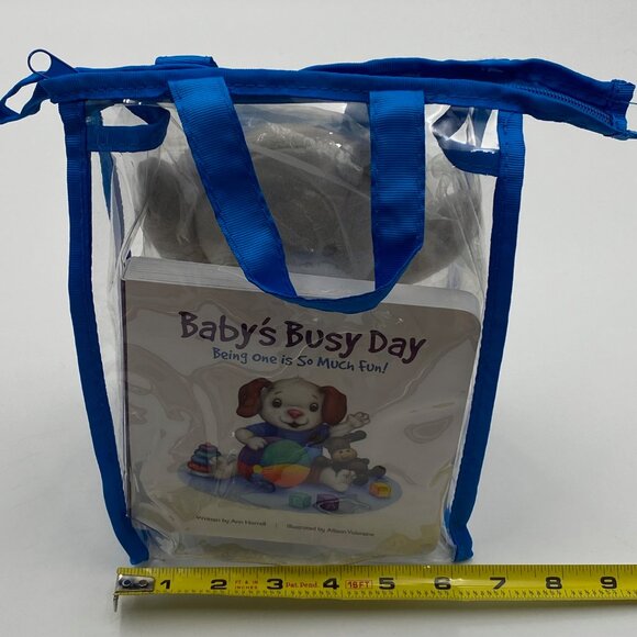 Musti de Mustela Teddy Bear Plush & Baby's Busy Day Board Book Set 8" Baby Toy - Picture 10 of 11